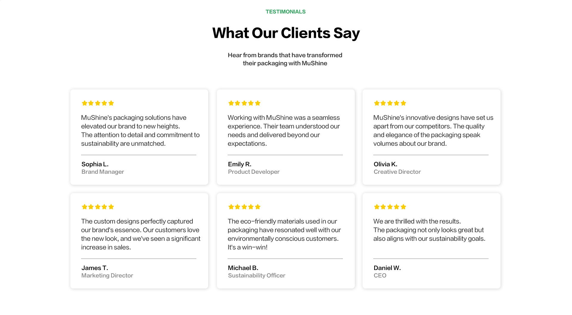 MuShine customer testimonials